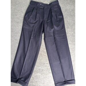 Vintage 1990 Hugo Boss Dark Blue Dress Pants 100% Schurwolle Virgin Wool - 46